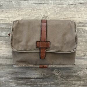 Vintage Fossil Canvas Messenger Toiletry Canvas Bag